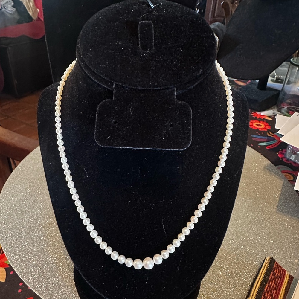 Graduated Genuine White Pearls 17” Necklace
